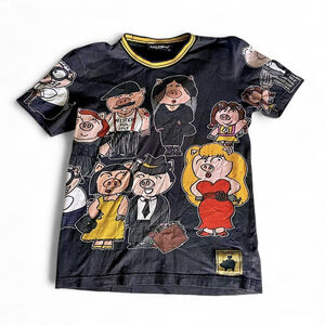 DOLCE & GABBANA T-shirt Black 2019 Year Of The Pig Crew Neck IT46/US36/S $520usd
